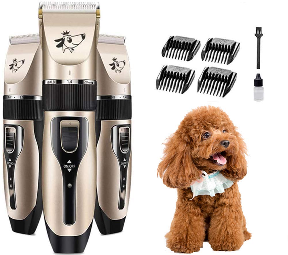 Kit de tijeras de peluquería para perros de acero inoxidable, cortapelos para perros, kit de cortapelos para peluquería para mascotas profesional, kit de cortapelos para mascotas recargable de bajo ru