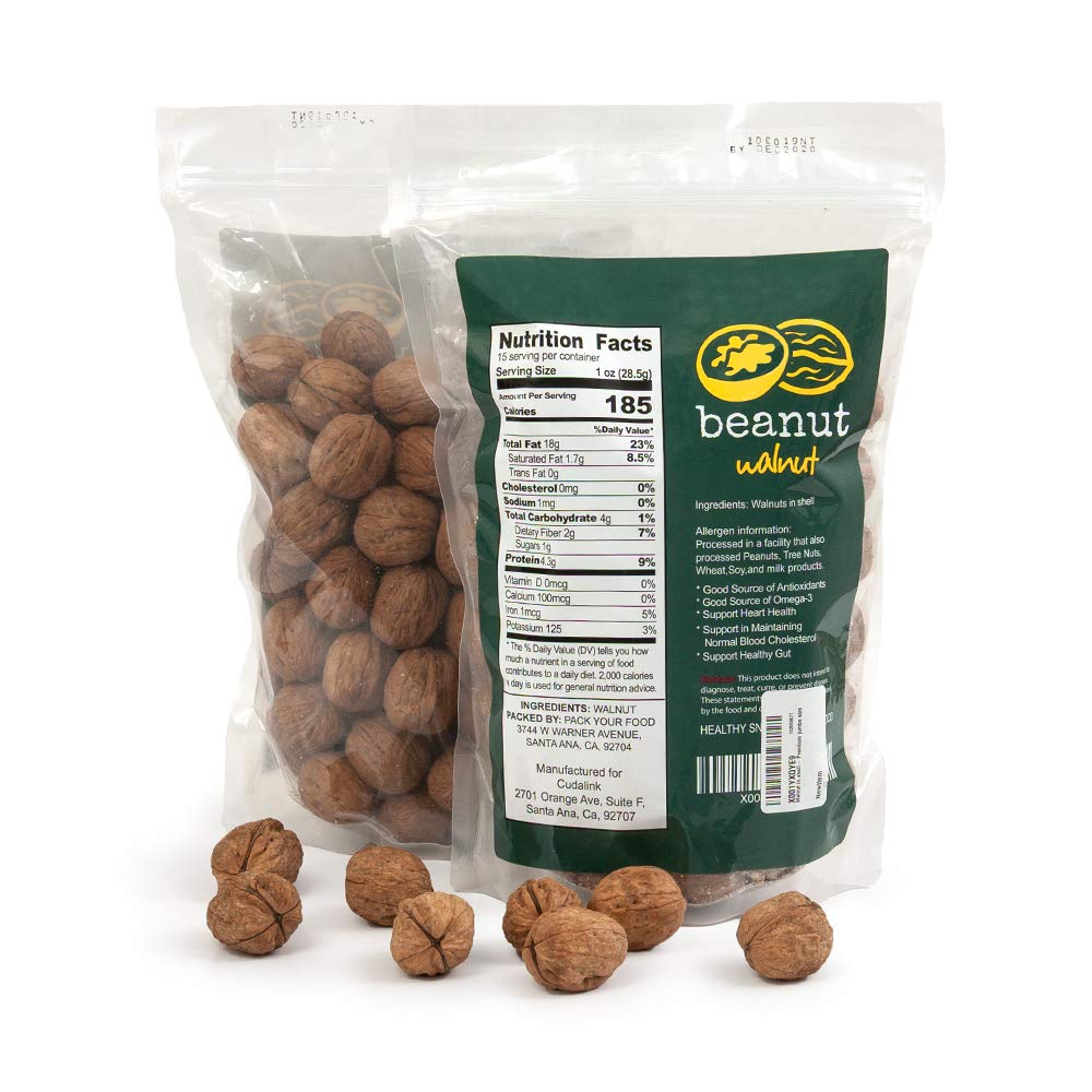 beanut Premium English Walnuts inshell 2 lb Product of