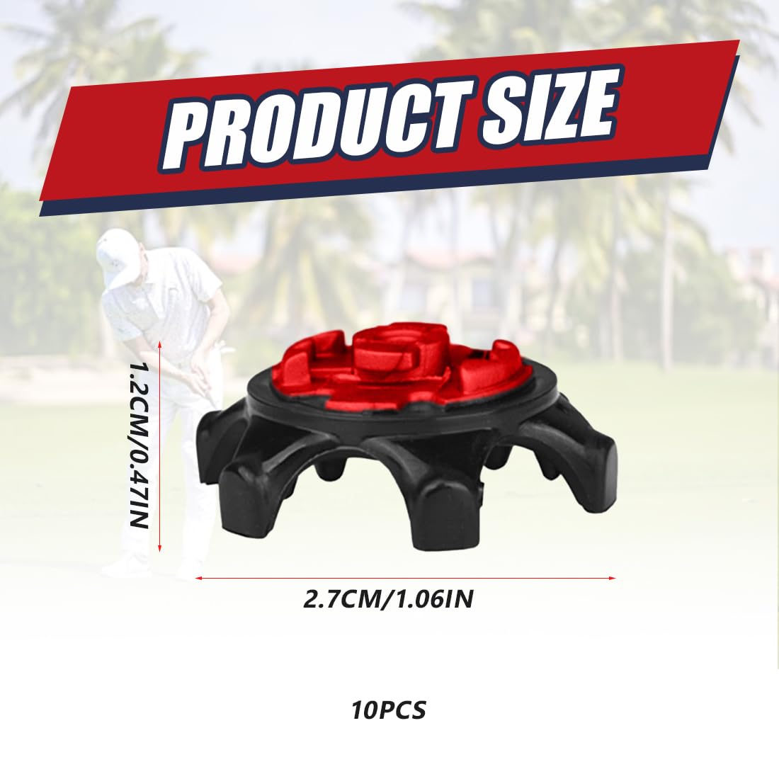 Golf Spikes,Golf Spikes Stollen 10 Stück, Golf Schuh Spikes Ersatz, Anti Rutsch Cricket Spikes, Golfschuh Spikes Schraub Trainingsteile für Golfliebhaber im Freien