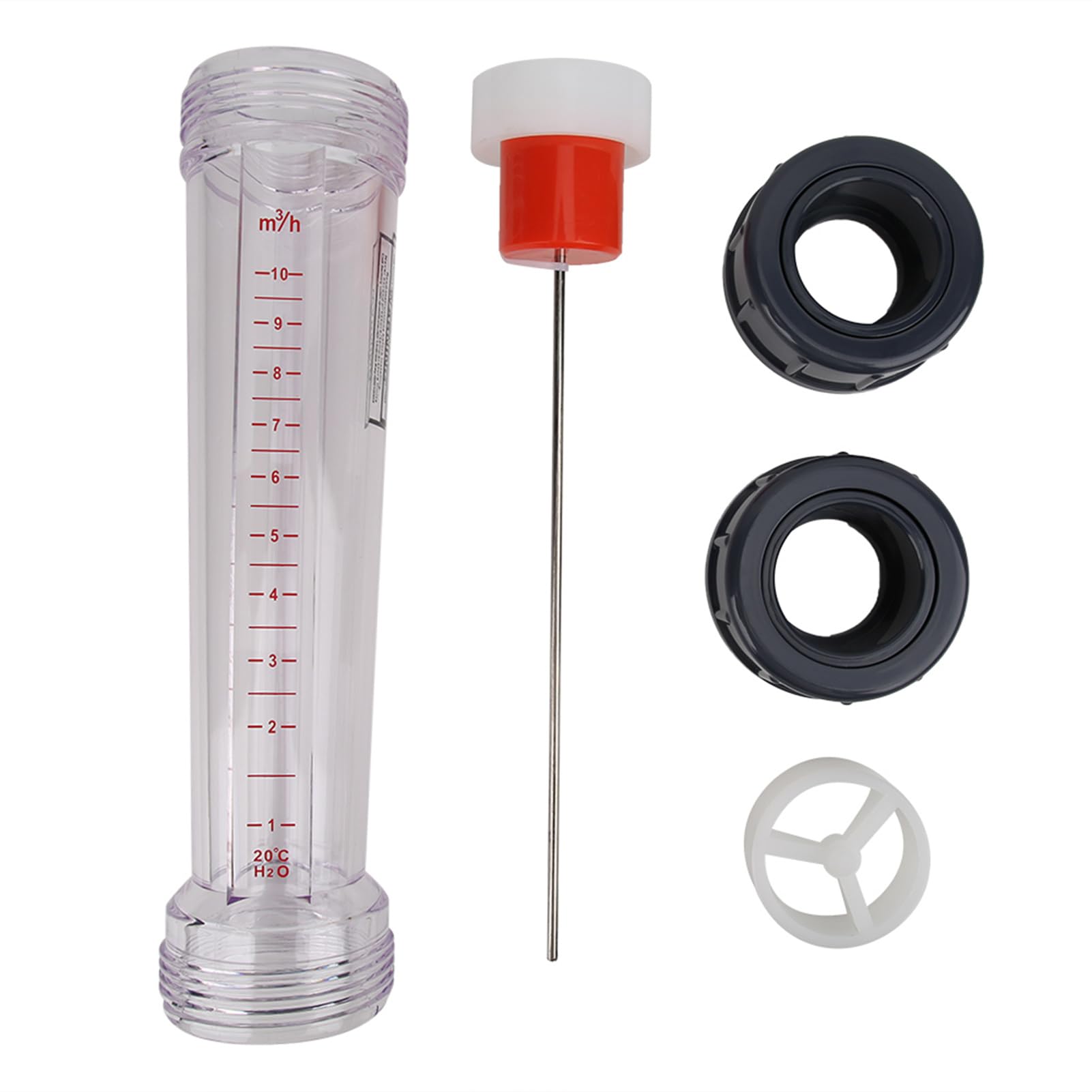 Liquid Flowmeter, LZS-40(D) Water Flow Meter Rotameter, Plastic Tube Flow Gauge, 1-10 m³ h Range for Liquid Flow Measurement