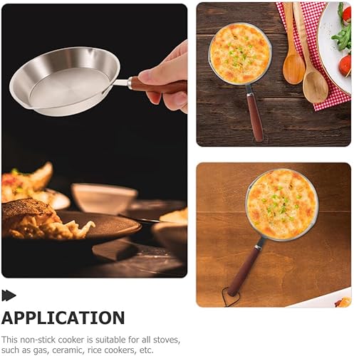 Miniatura 5 de Kichvoe Sartén de acero inoxidable Sartén de acero inoxidable Sartén de metal Sartén para huevos Omelet Sartenes utensilios de cocina Sartén de