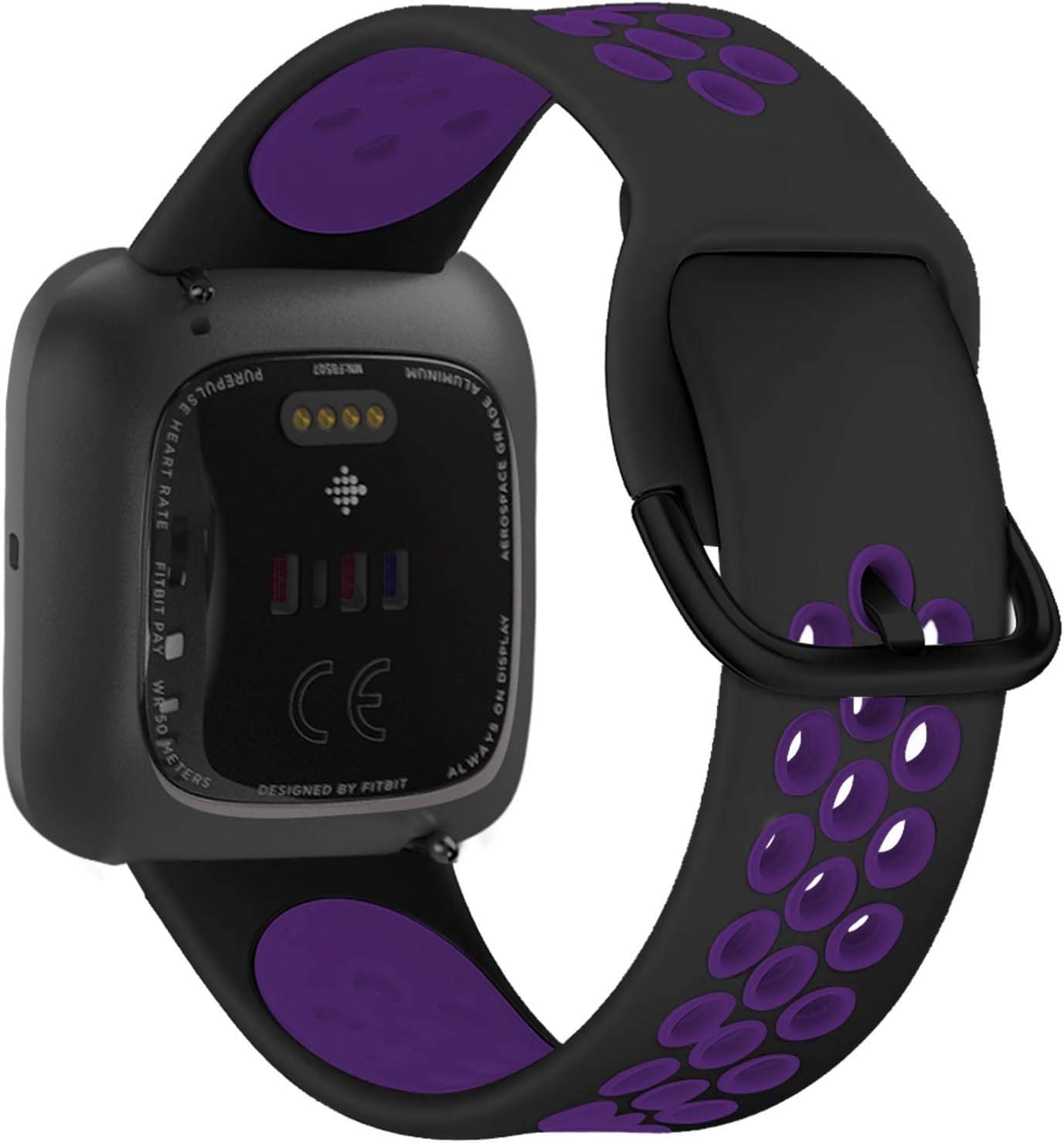 Acrbiutu Bands Compatible with Fitbit Versa/Versa 2 / Versa Lite, Soft Silicone Breathable Replacement Sport Accessory Watch Strap Wristband for Women Men