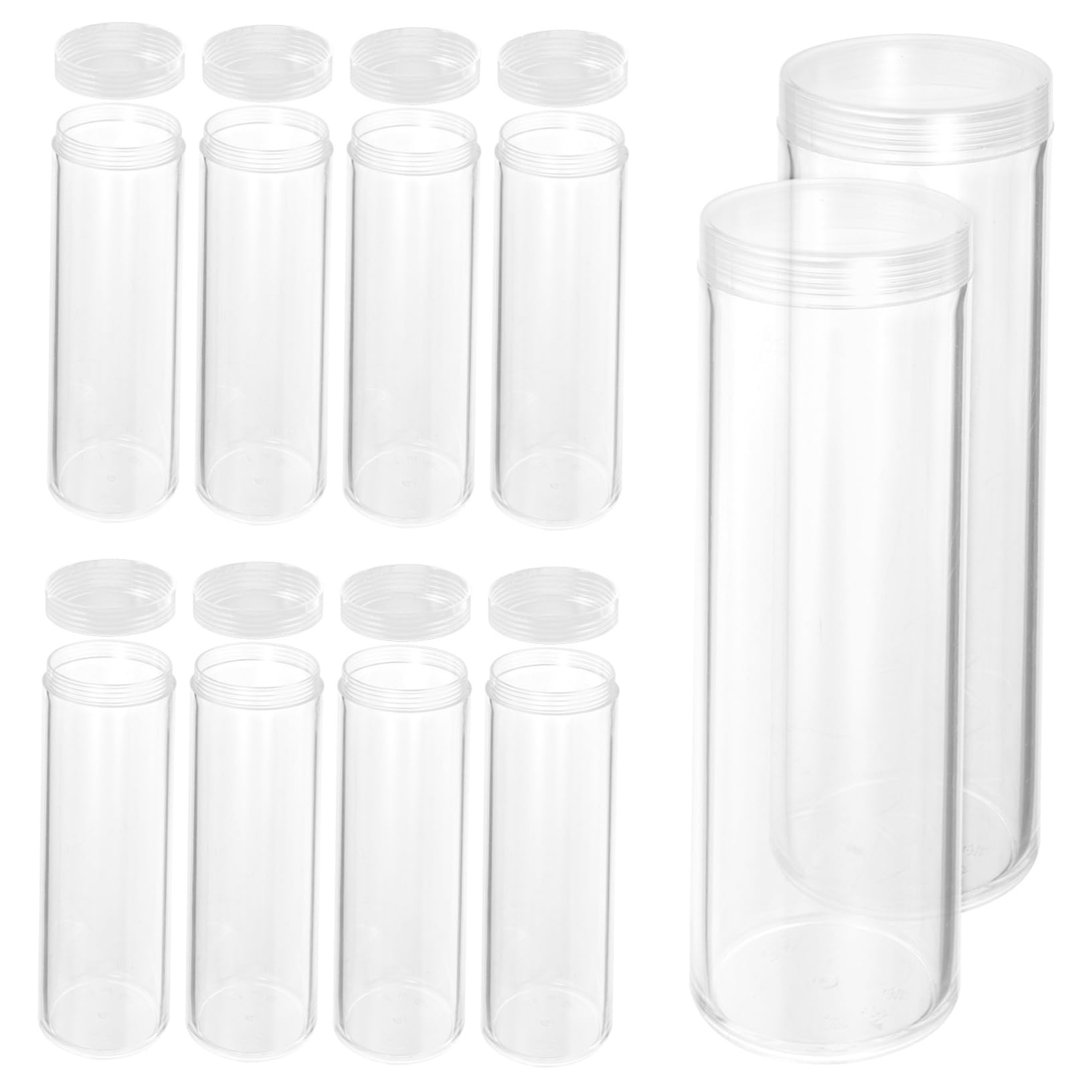 20piezas Tubo Transparente Para Monedas De Almacenamiento Seguro y Visible Para Coleccionistas Protección Oxidación