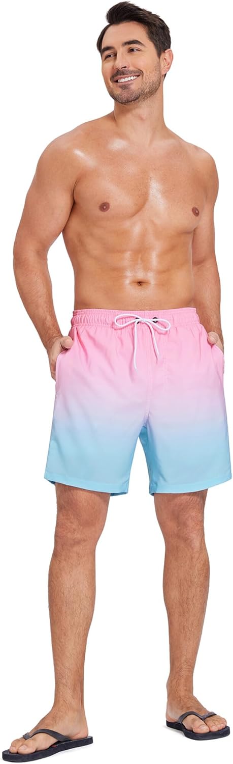 SILKWORLD Mens Swim Trunks Quick Dry Compression Liner 2 in 1 Shorts Men Swimsuit - Image 3