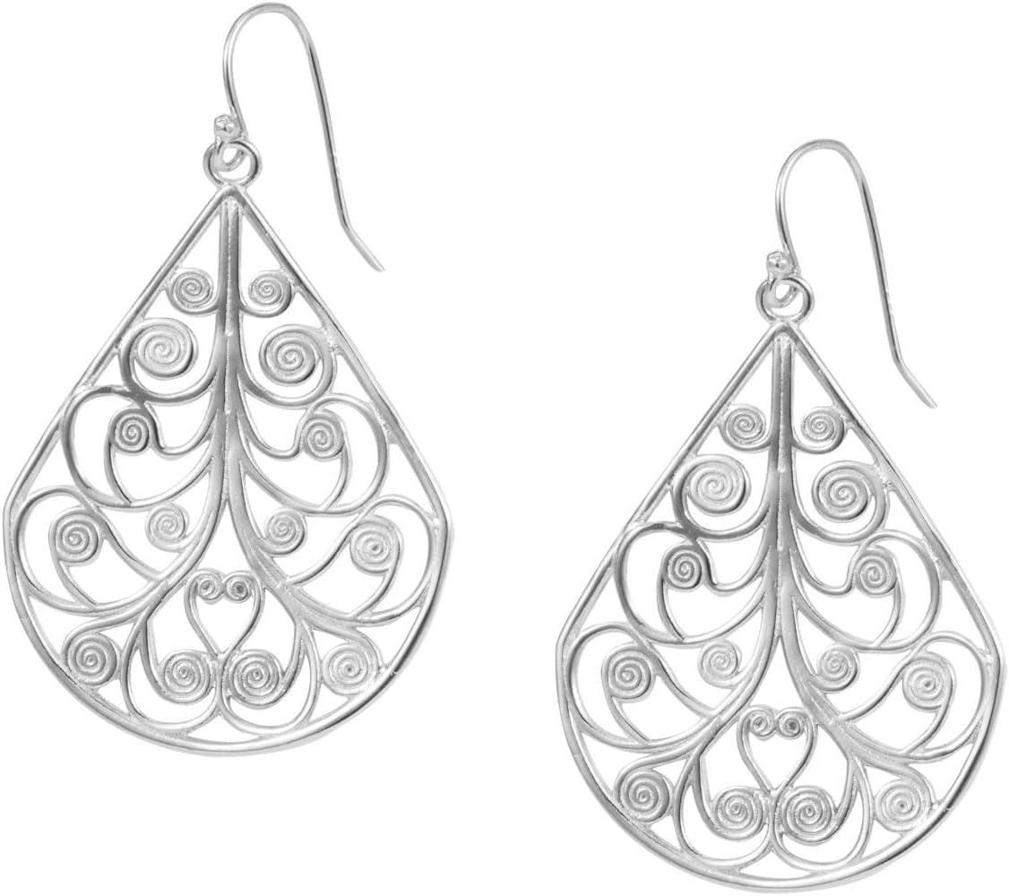 1 Pair Authentic Sterling Silver Dangle Earrings Angel Wing Celtic Knot Vine Flower Design Hypoallergenic Nickel Free Tarnish Resistant Women Jewelry