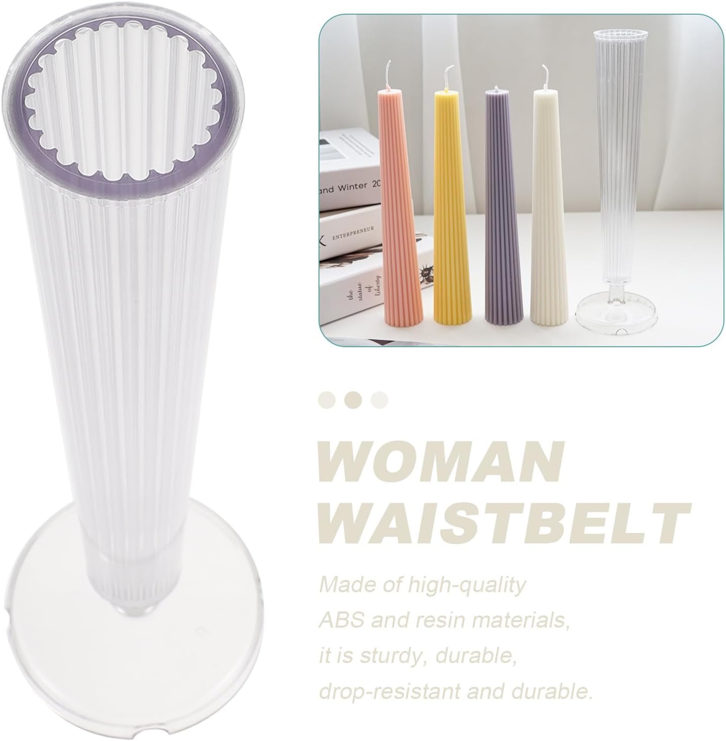 Vertical Stripe Candle Mold for DIY Making, Plastic