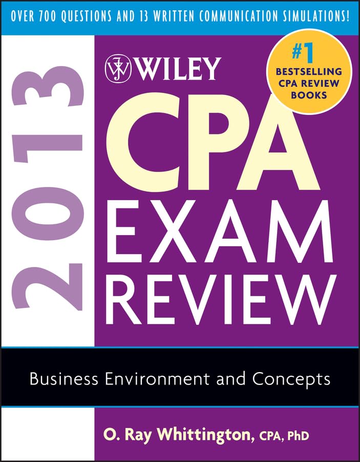 Buy Wiley CPA Exam Review 2013: Business Environment and Concepts — BookShops.in