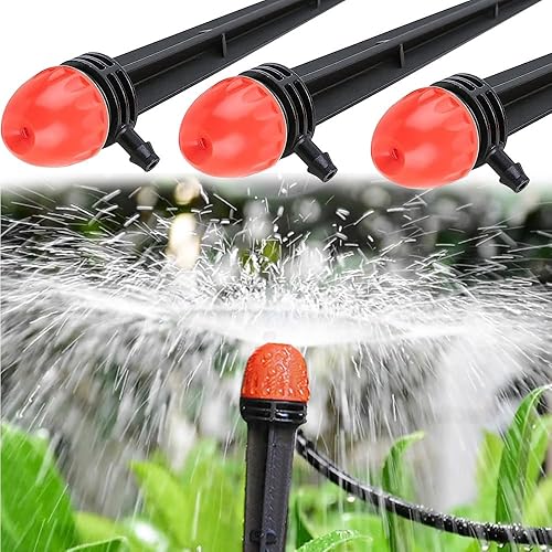 Miniatura 5 de 35 emisores de riego por goteo, rociadores de flujo de agua, rociadores de goteo de 6.3 pulgadas de altura de estaca para tubos de riego por goteo