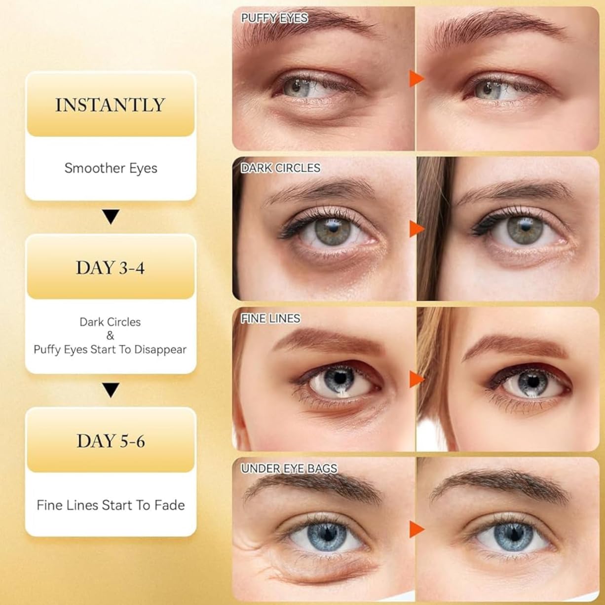 Luxelining 24k Gold Under Eye Patches (60 PCS) eye mask, Collagen Skin Care Products, Eye Patches for Puffy Eyes masks for dark circles, Wrinkles and puffiness, Revitalises and Refreshes Your Skin 2