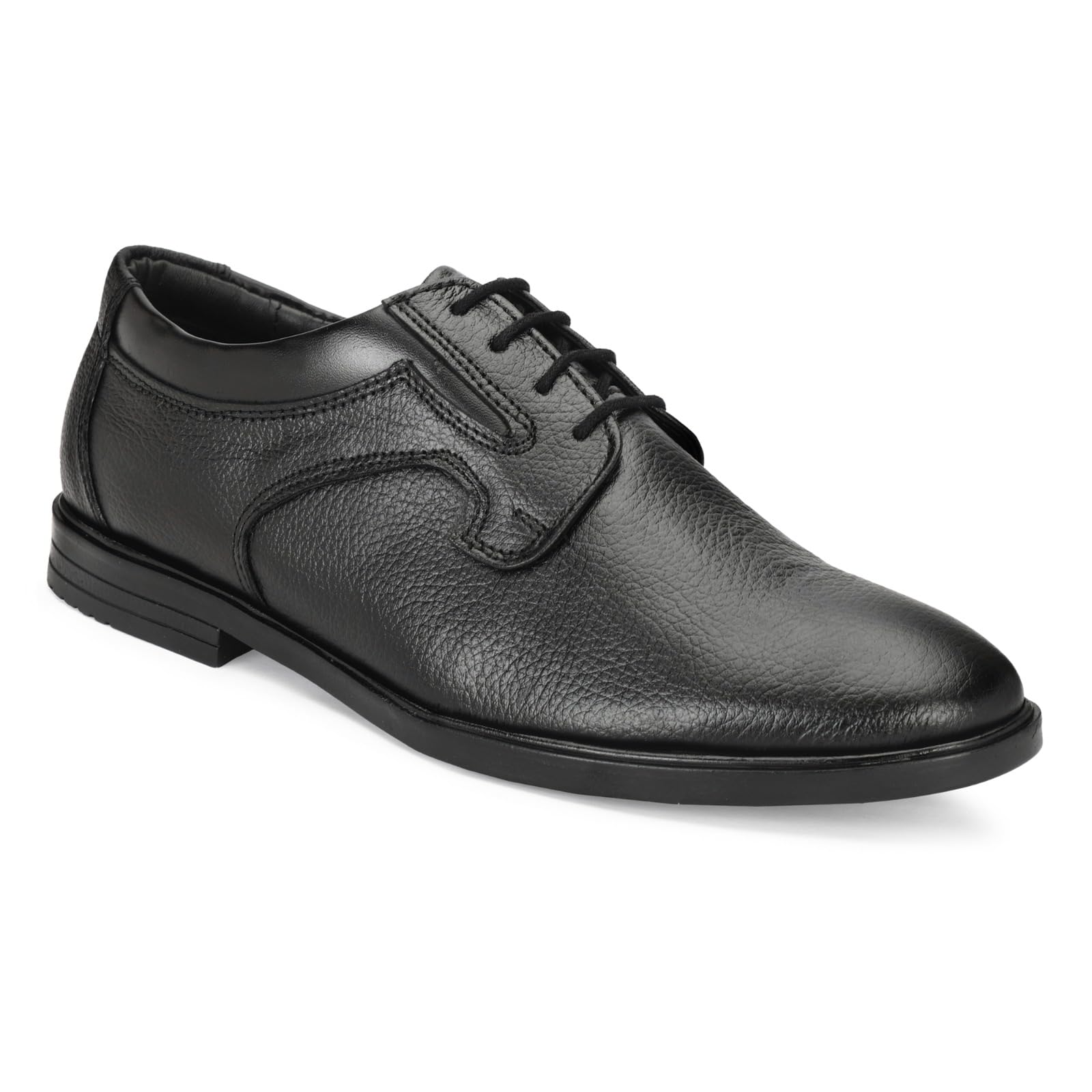 Men's LF2403 Oxford Genuine Leather Formal Lightweight Cushioned Block Heel Lace-Up Round Toe Shoes-image-47