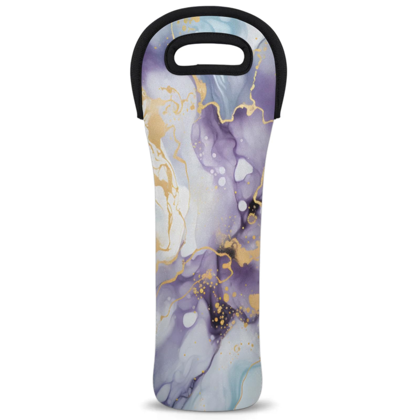 Neoprene Wine Tote Carrier Bag for Wine,Water, Champagne, Beer, Baby Bottles 15.6 x 5.1 Inches, Protective Wine Bag,Gradient Marble Texture