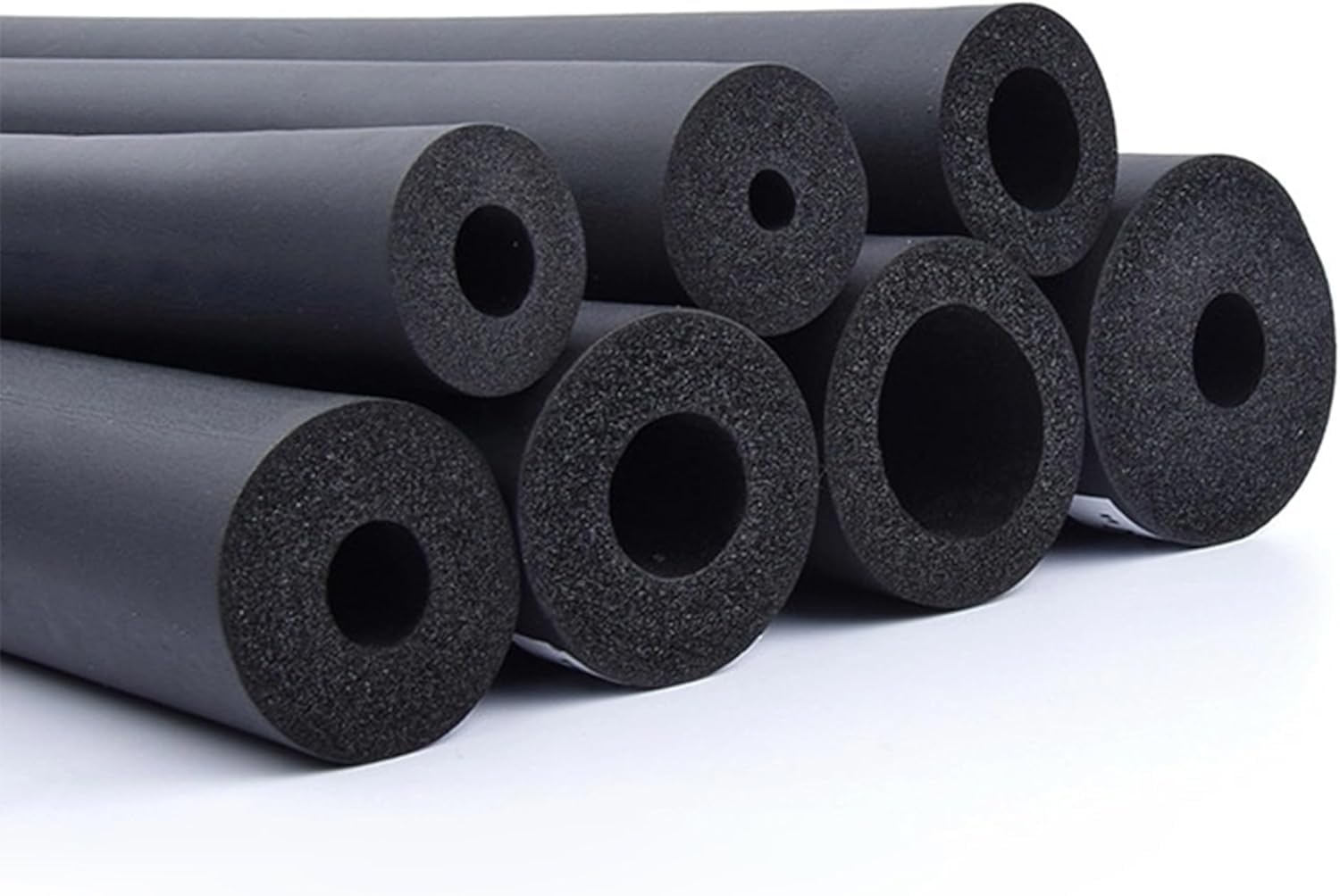 Rubber Insulation Tube | Black Foam Pipe Insulation for HVAC, Refrigeration, Plumbing | 1.8 Meter Length | Multiple Sizes Available (2'' x 1'') 3-PCS