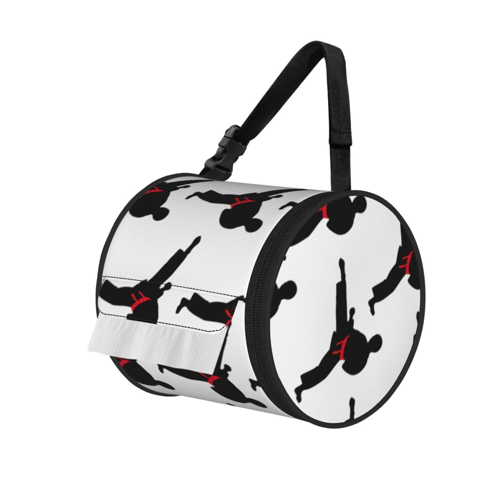 Karate Boy Changeable Belt Color Printed Toilet Paper Holder Bag, Adjustable Strap Roll Paper Organizer for Car Kitchen Outdoor