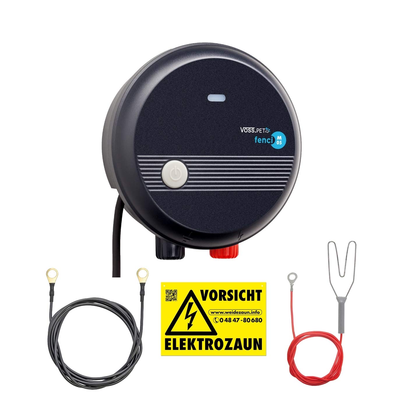 VOSS.PET Pastor eléctrico fenci M05, Electrificador de cercados 230V, para Perros, Gatos y Uso en el jardín