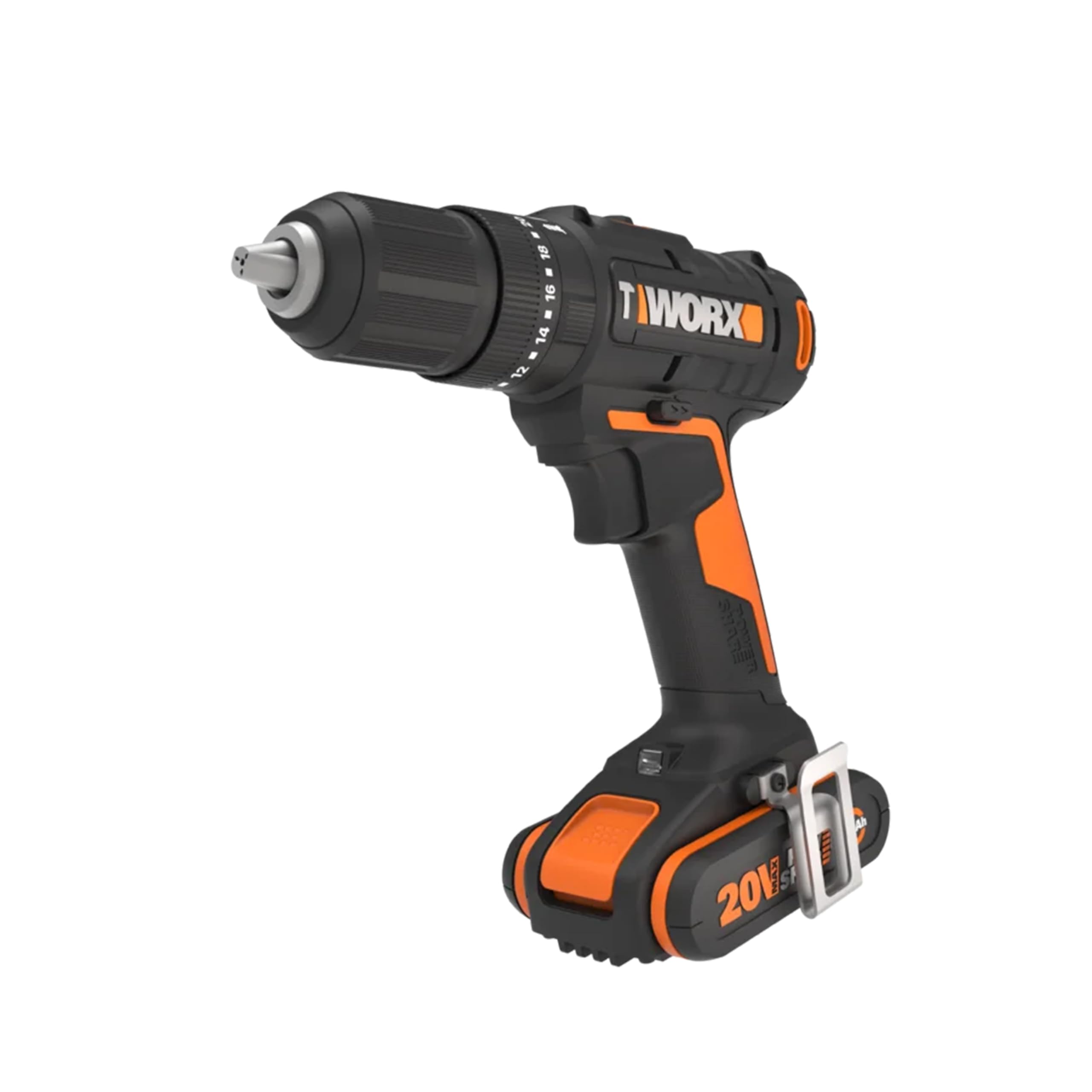 WORX WX370.2 Akku Schlagbohrschrauber 20V, 50Nm, 2-Gang-Getriebe, zum Schrauben, Bohren & Schlagbohren, 20 Drehmoment- + Bohrstufen + Schlagfunktion (inkl. 2x2Ah Akku, Ladegerät & Set mit 51Stk. Bits)
