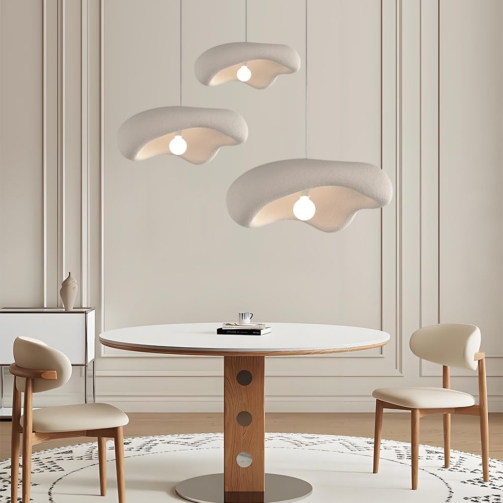Wabi Sabi Japońskie Lampa Wisząca E27 Wykonana Z Materiału Polistyrenu Z 3 Regulowanymi Światłami Żyrondoł W Stylu Nordyckim Nadaje Się Do Jadalni Salony Kuchnie Lampa Zawieszona(Bracken Brown)