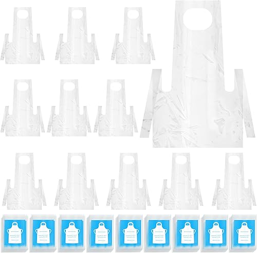 Sntieecr Delantales desechables para adultos, delantales de plástico resistentes al agua, pintura transparente para cocinar y manualidades de