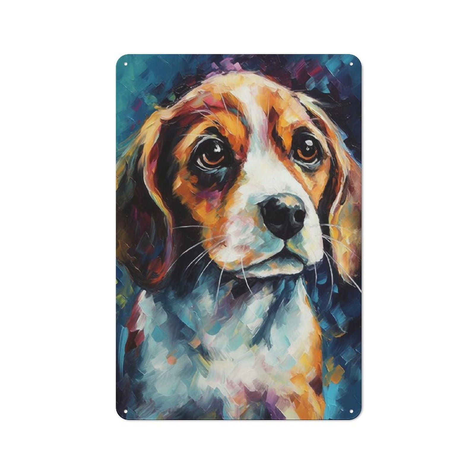 Junmoney Beagle Puppy Art Tin Wall Plaque 30X20cm With For Kitchen Or Home Bar, Suited To Kitchen Decor Lovers