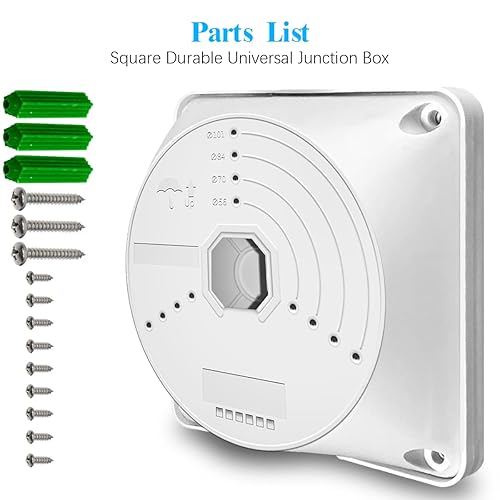 Miniatura 5 de OOSSXX Caja de conexiones eléctrica de plástico ABS para cámara de seguridad, cable oculto, soporte de montaje en techo de pared, cajas base