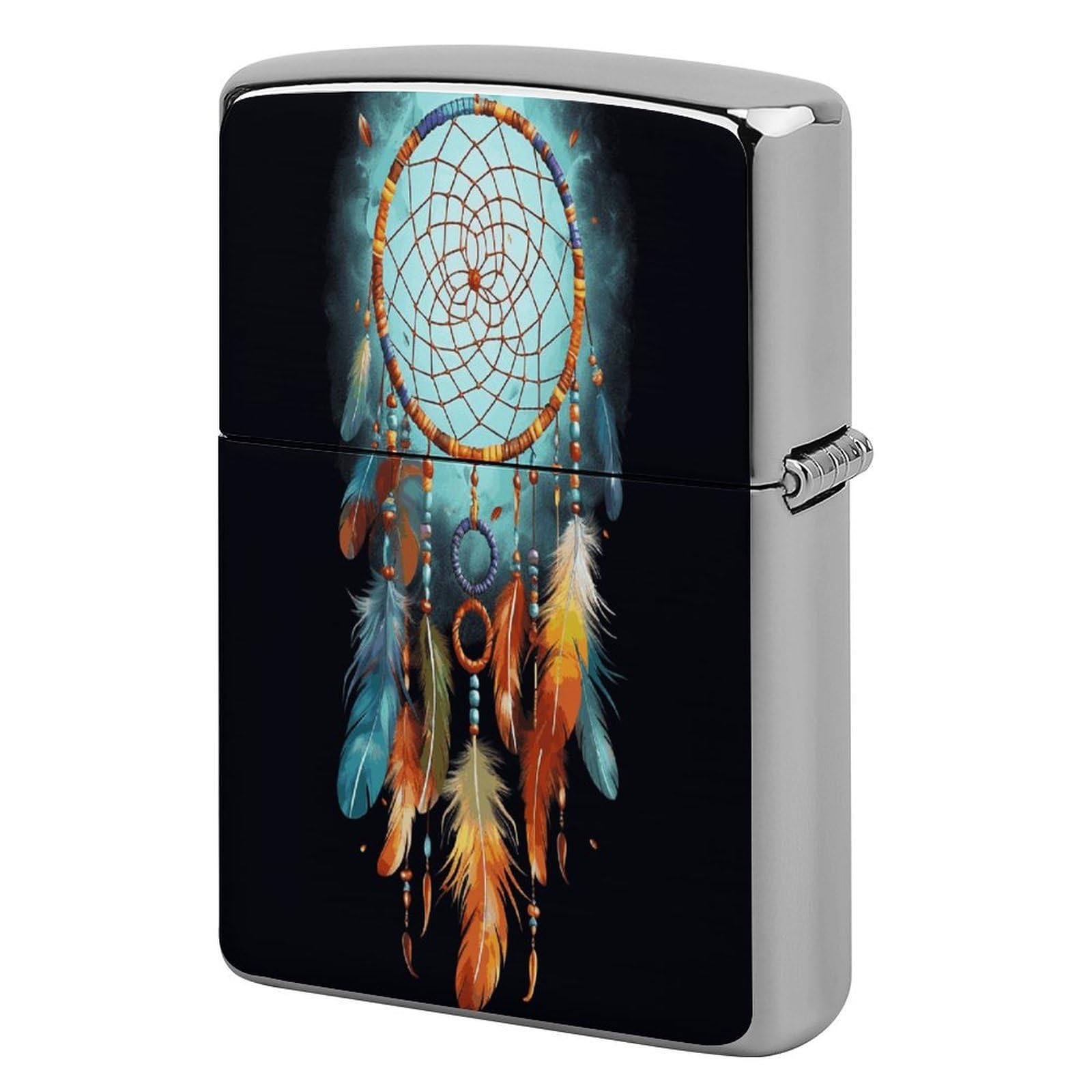 Fodpand Style Feathers Dream Catcher Metal Lighter Case Cover Lighter Sleeve
