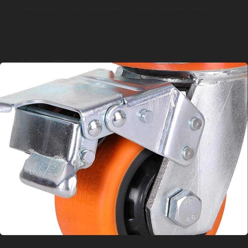 Ruedas giratorias de Alta Resistencia de 100 mm/125 mm/150 mm con Capacidad de Carga de 700 kg. Ruedas industriales con Freno para carros. Ruedas giratorias duraderas para Muebles y Equipos.