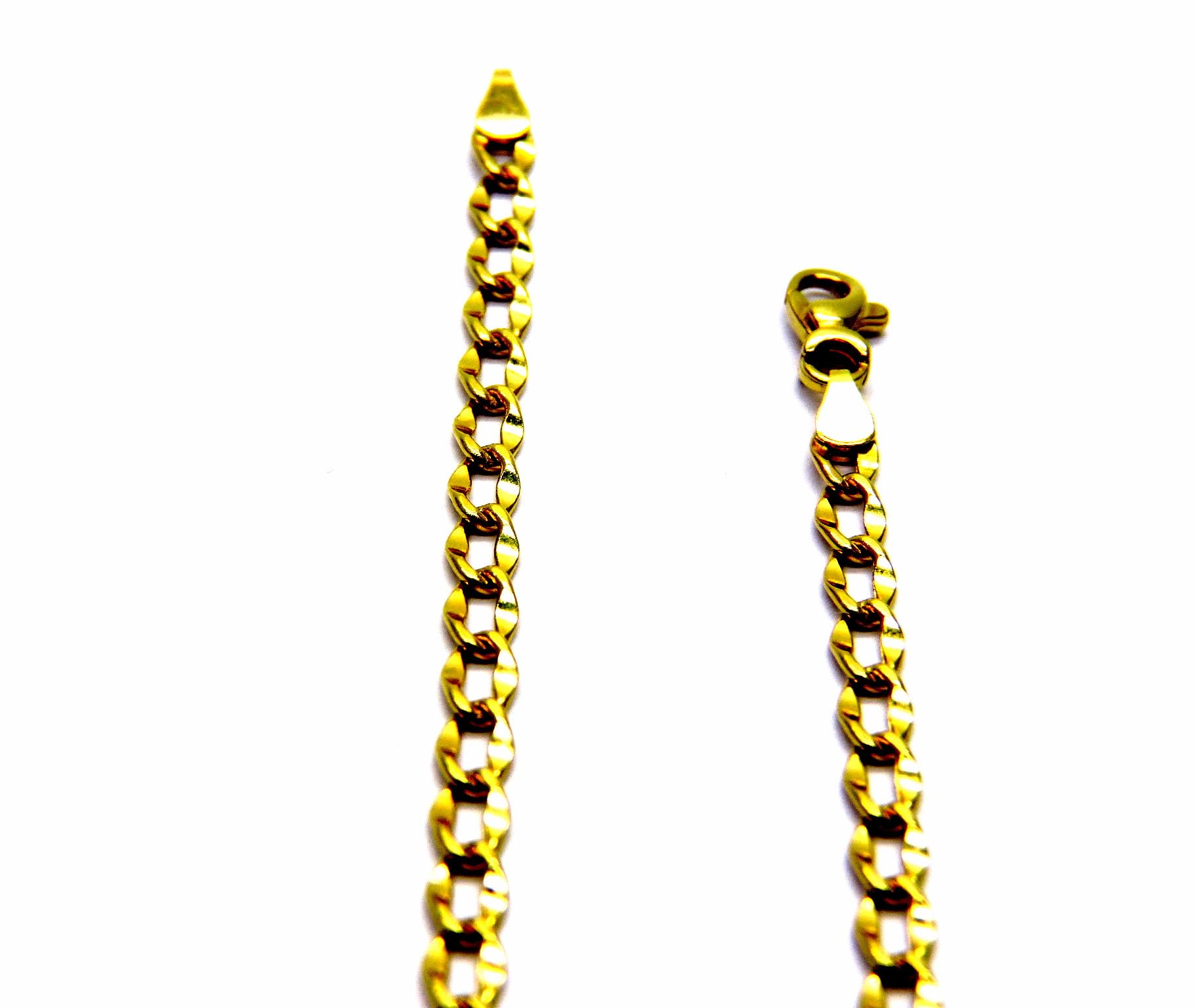 Collana Oro Giallo 18kt (750) Catena Maglia Rombo Uomo Donna Bambini