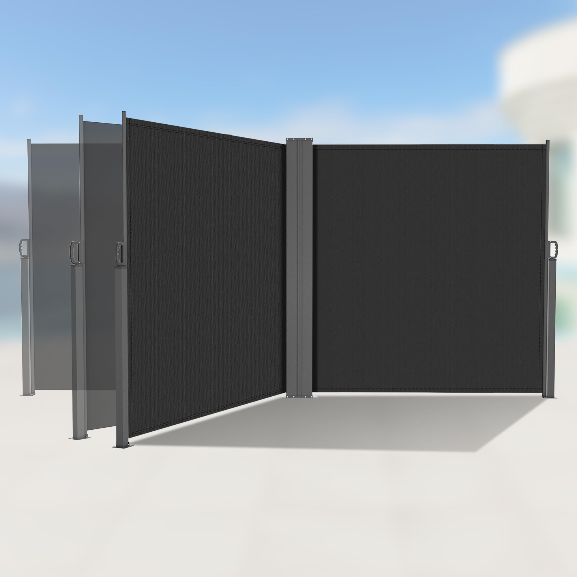 Amazon.de: HOMEDEMO Doppel-Seitenmarkise ausziehbar, Sichtschutz  Sonnenschutz Markise, Windschutz Wasserdicht Seitenzugmarkise, 180 x 600 cm  Anthrazit, Seitenrollo fr Balkon, Terrasse, Garten