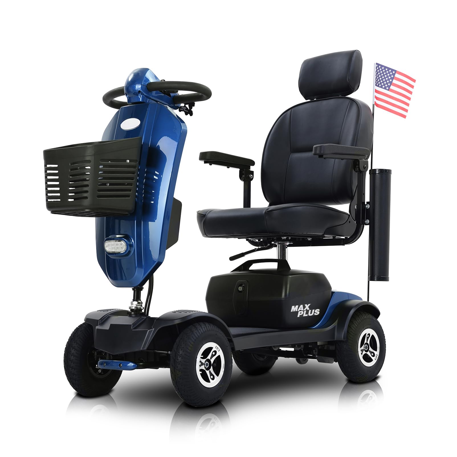 Mobility Scooters for Seniors & Adults 400 lbs Weight All Terrain?Foldable Heavy Duty 4 Wheel Mobile Power Scooter with Seat for Elderly,Compact Folding Motorized Electric Wheelchair,16 Miles (Blue)