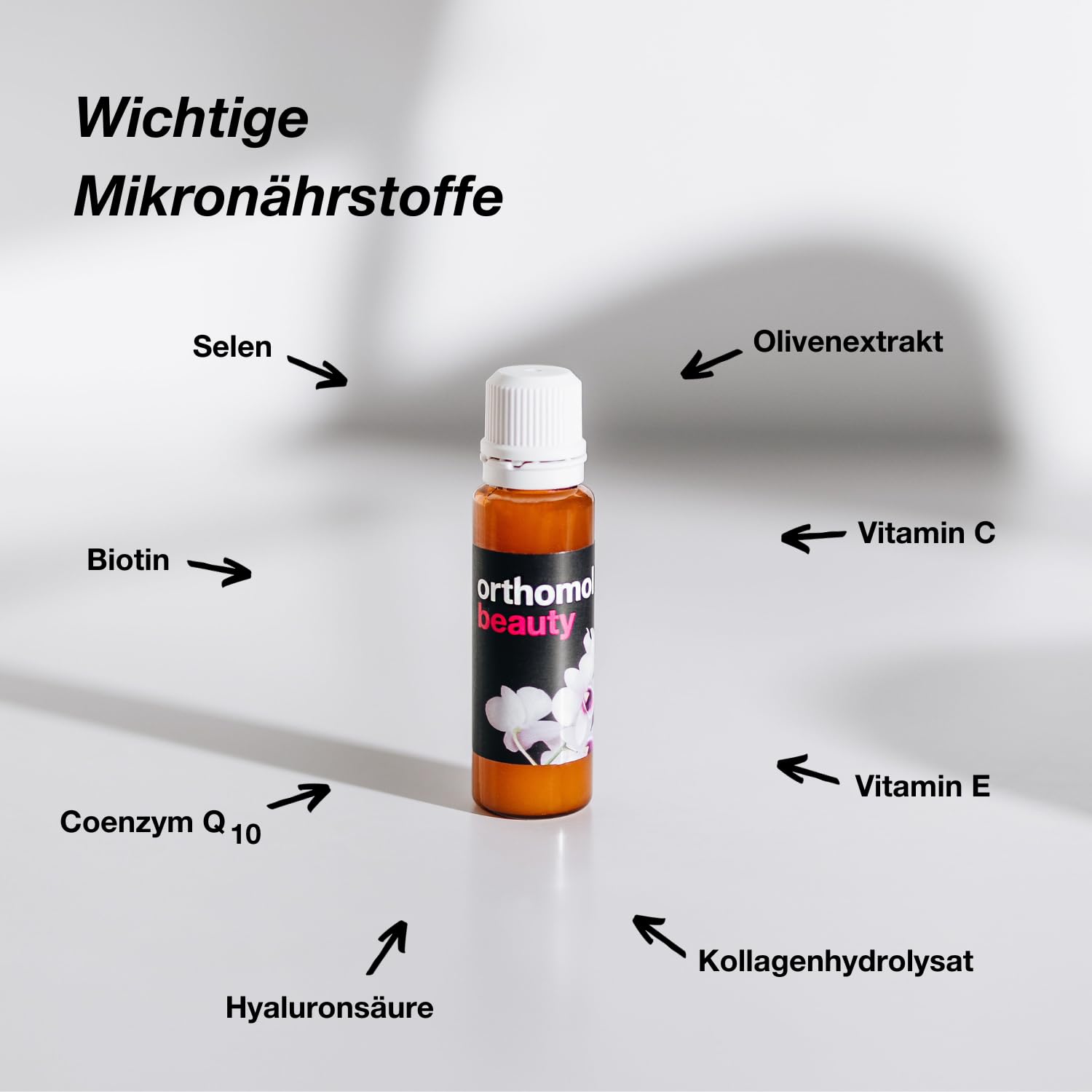 Orthomol Beauty für Frauen - für Haut, Haare und Nägel - mit Coenzym Q10, Biotin und Zink - Nachfüllpackung mit Trinkampullen à 30 x Tagesportionen