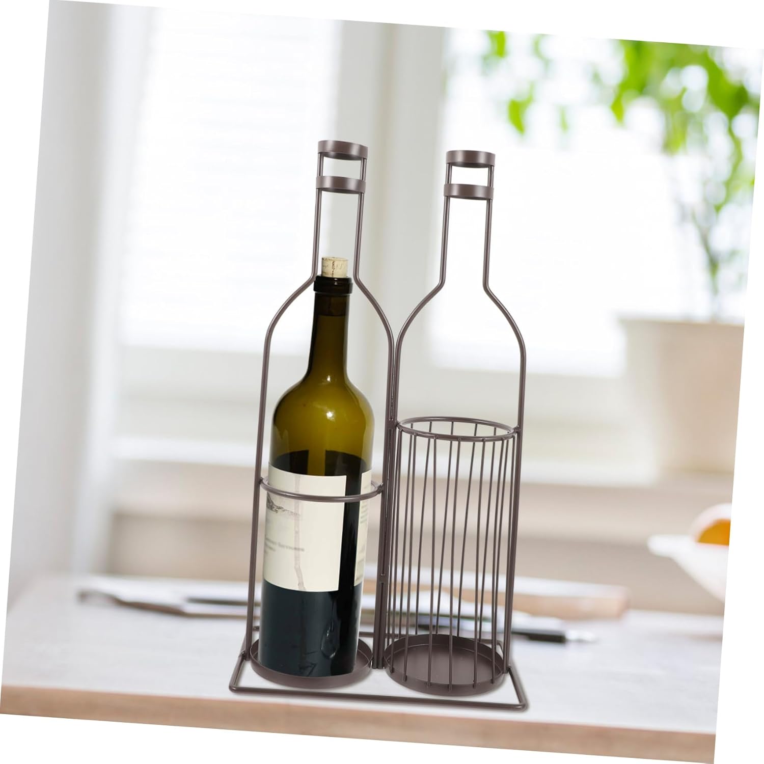 Mikinona Metal Wine Bottle Holder Sturdy Wine Rack for Elegant Display and Storage for Home Bar Kitchen Decor Multi-function