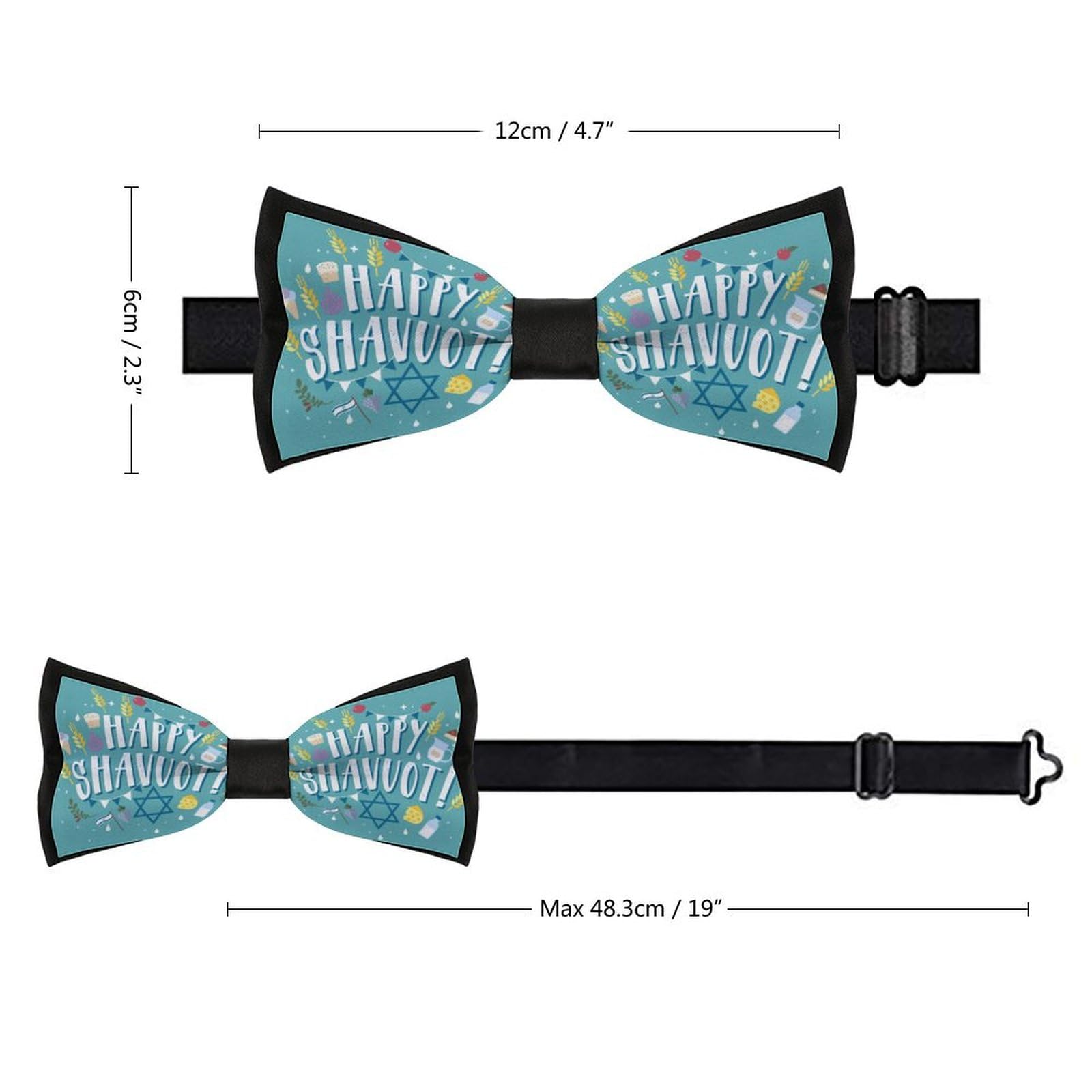 GoasNei Happy Shavuot Bow Tie for Men Adjustable Necktie Funny Tie Neck Ties for Weddings Party