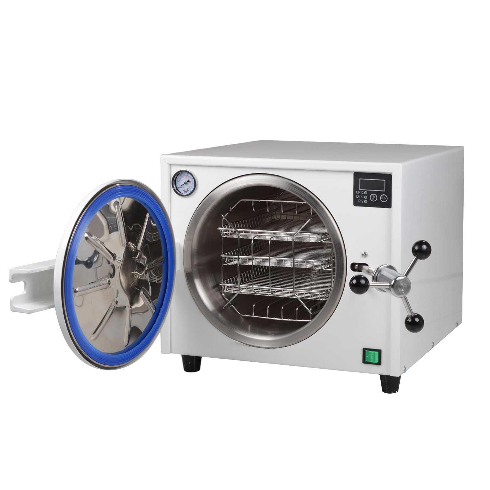 Autoclave - Esterilizador de vapor de alta presión de 18 L con pantalla LED digital, función de secado, cerradura de puerta de doble control, equipo de laboratorio de acero inoxidable