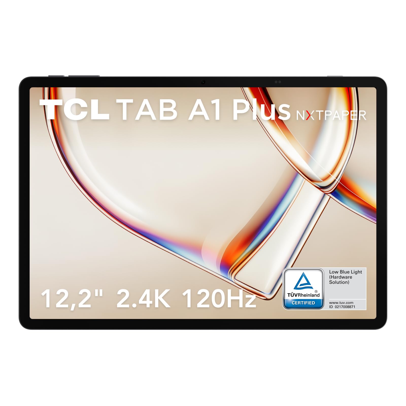 TCL Tab A1 Plus NXTPAPER, écran 12,2" 2,4K 120 Hz, 6+256 Go, processeur Octa-Core, IA, Batterie 10 000 mAh, 4 Haut-parleurs, Design métal élégant pour Travail et Loisirs
