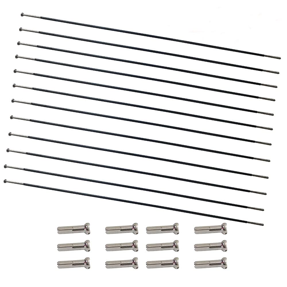 Carbon Fiber Material Bicycle Spokes 247mm - 307mm with Copper Caps Straight Pull Hub General Lightweight Spoke Road Bike Straight Flat Wheel Spokes Cycling Accessories for Mountain Bike/MTB