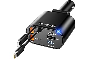 SUPERONE Retractable Car Charger for 2014 Honda Accord