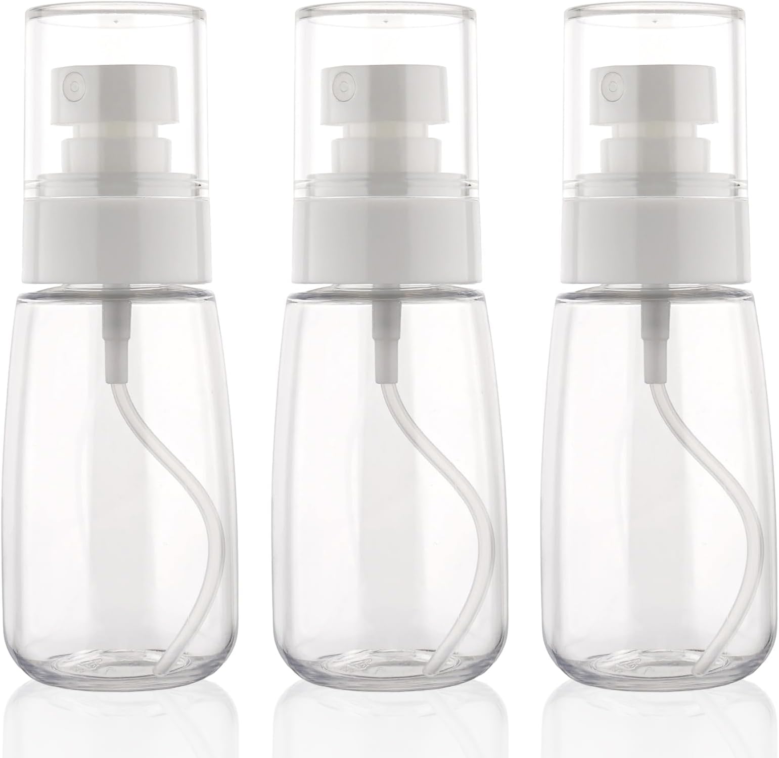 Travel Spray Bottle 60ml 3 Pack Refillable Fine Mist Plastic Spray Bottles Leak Proof Spraying Bottle for Hair Cleaning Solutions Face Beauty Travel(Clean)