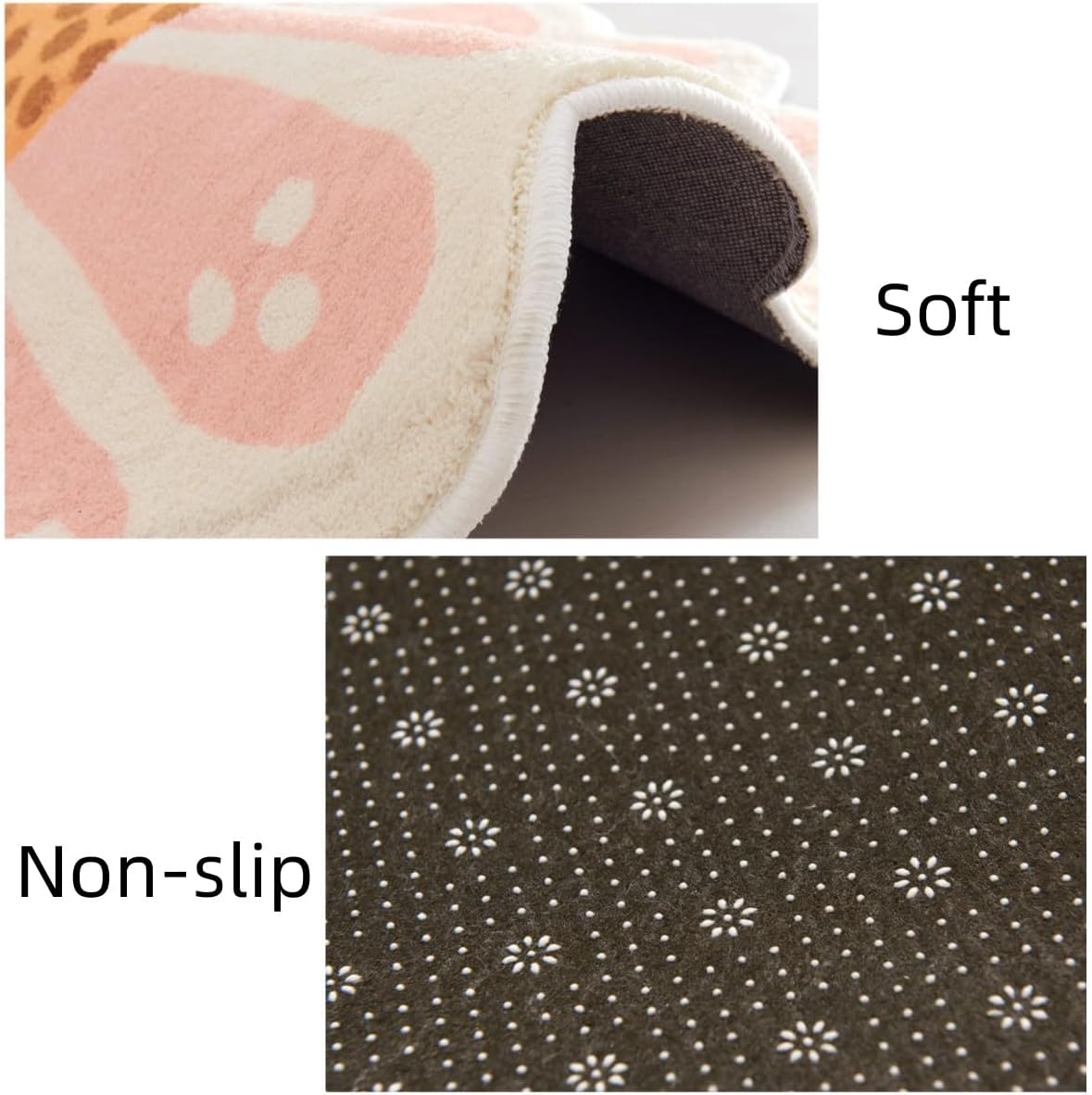 Lmbabter Irregular Kids Play Rug - Green Grassland Nursery Area Rug, Non Slip Soft Crawling Play Mat for Children Bedroom Living Room Dorm 5.2 * 3.9ft (Cookies)