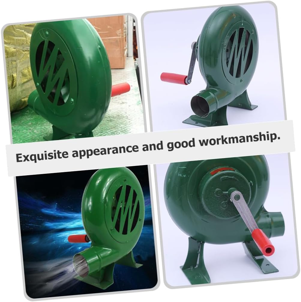 Toyvian Hand Crank Barbecue Fan Outdoor Fire Blower Manual Air Blower Camping Fireplace Fire Starter Tool 200w Portable Grill Accessory