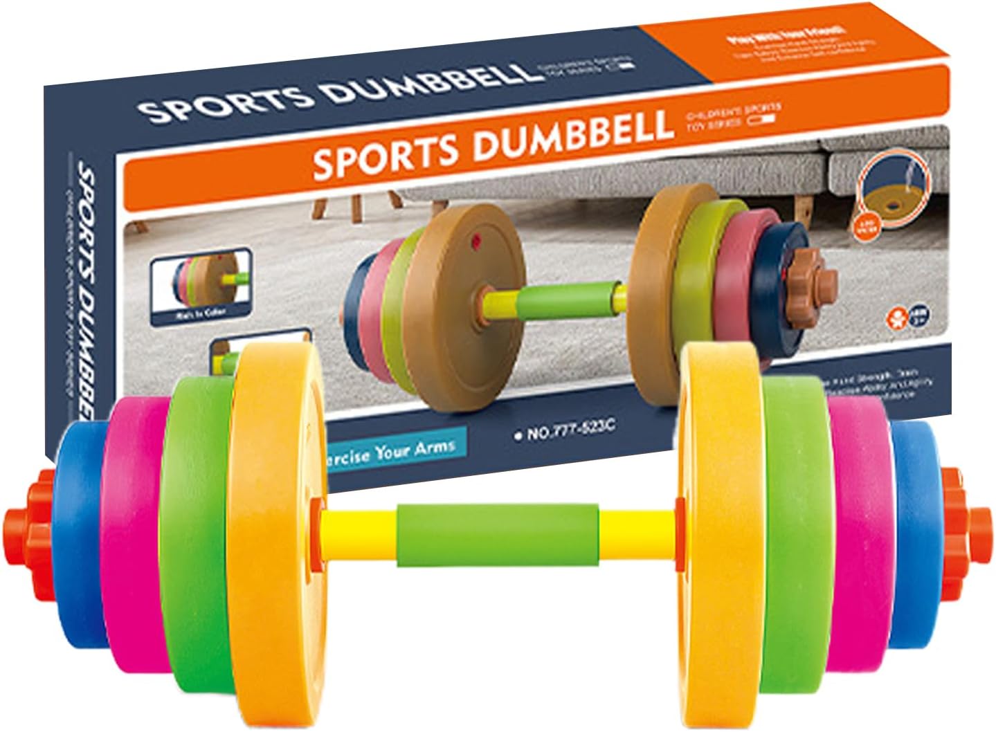 Workout Dumbbell Set - Children's Adjustable Barbell, Body Training Toy | Safe Lightweight Fitness Equipment for Girls Indoor Fitness - Companion for Every Child Fun Play Activity Durable Desi