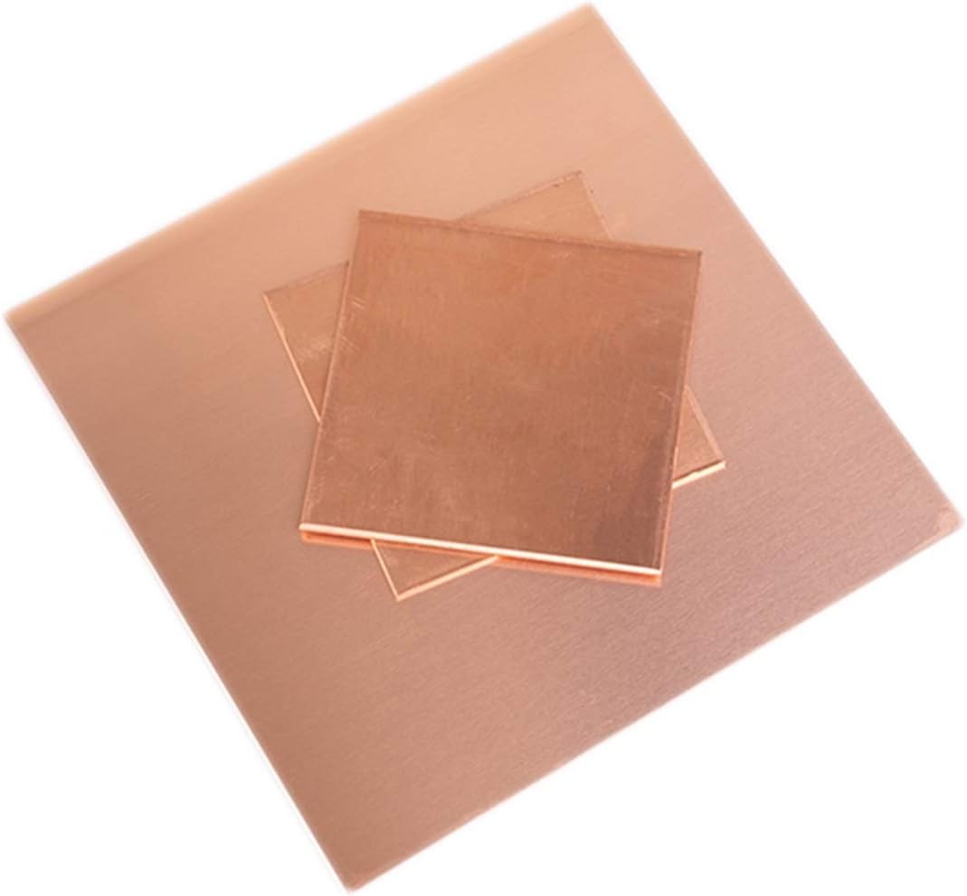SBTRKT 1 Piece 99.9% Pure Copper Metal Sheet, 0.5mm Thick Purple Copper Foil Sheet with Gasket Heat Sink, for Soldering and Brazing