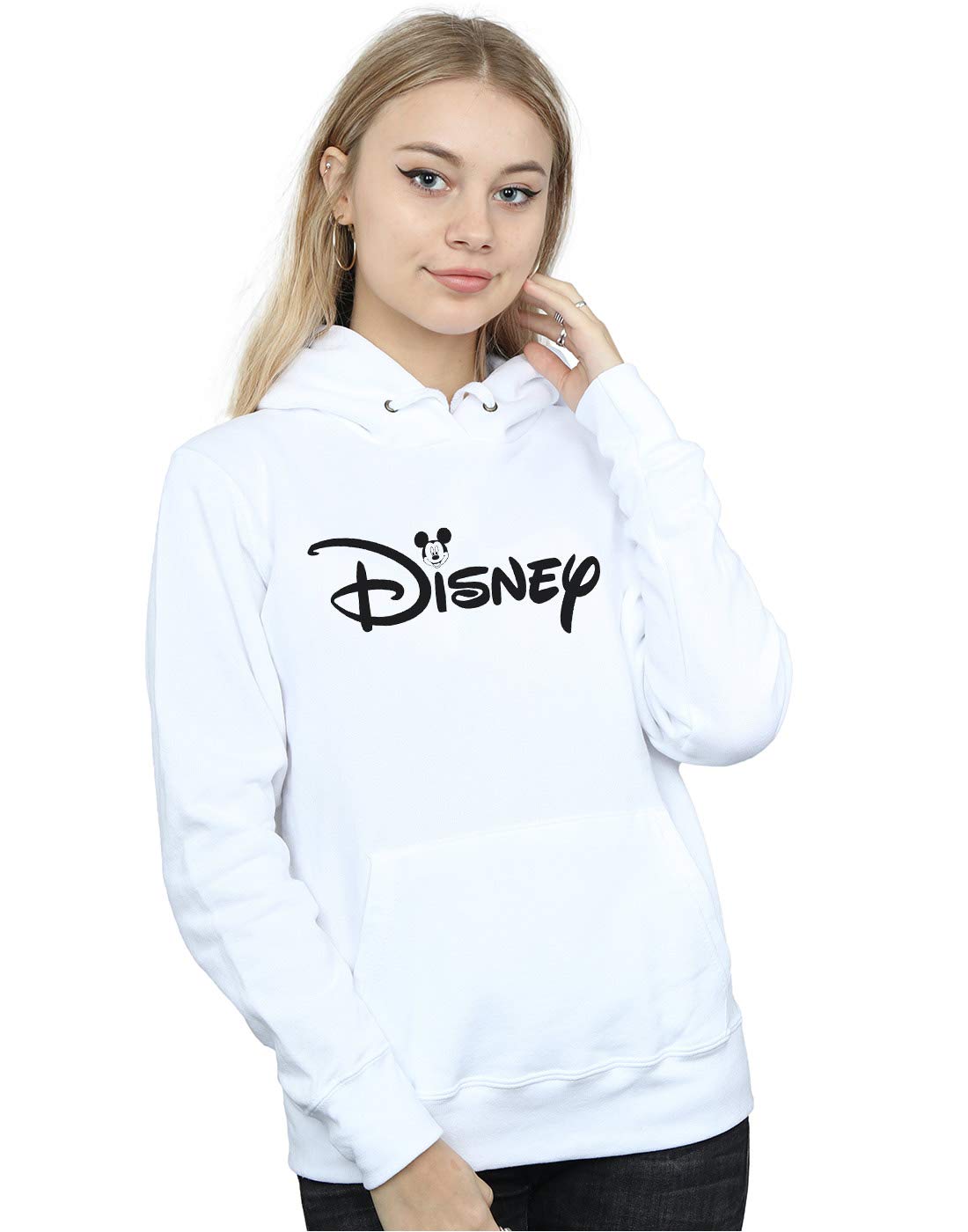Disney Mickey Mouse Head Logo Hoodie - White - Cotton/Polyester - M