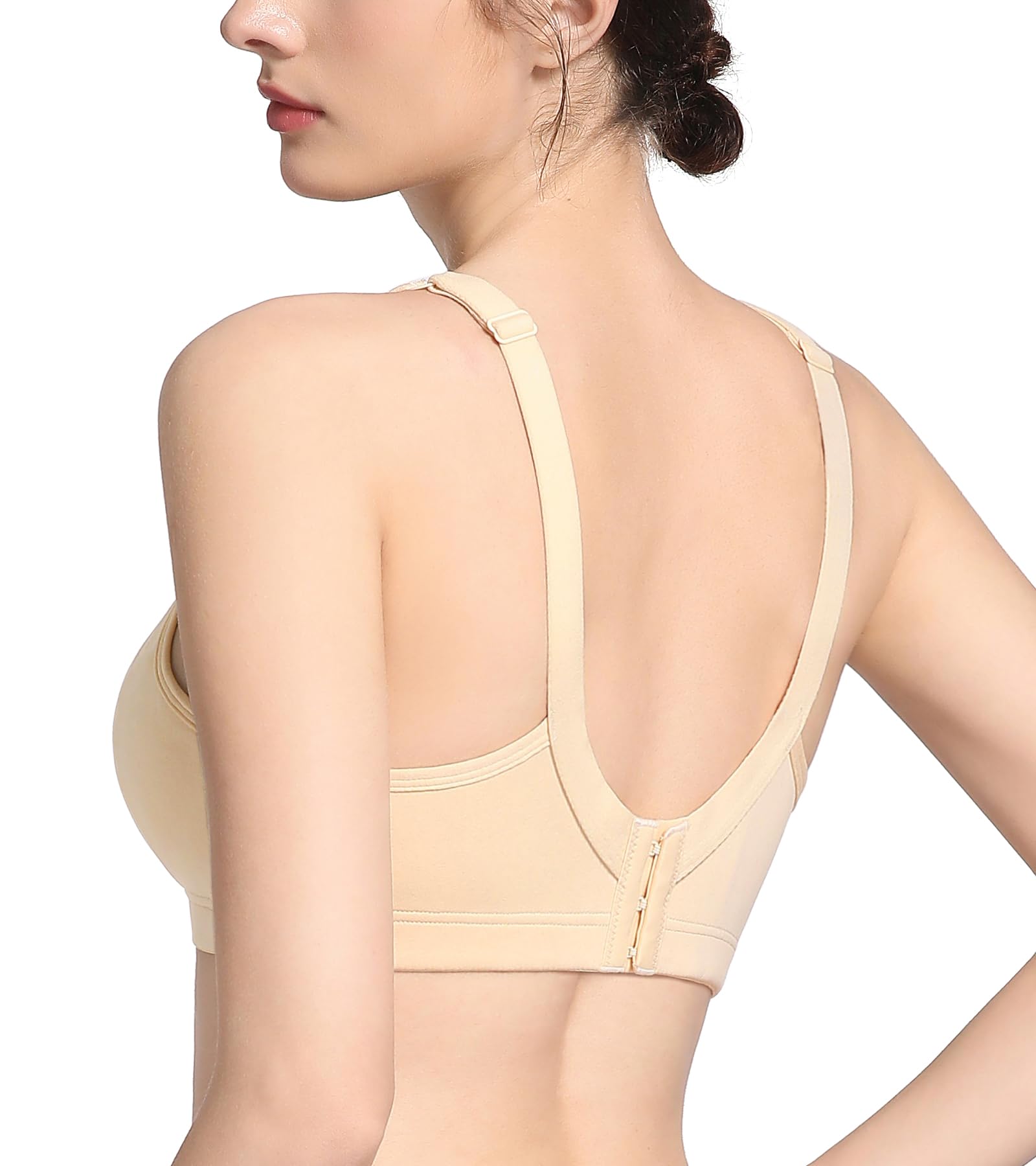 Lemorosy Brasier reductor de algodón sin relleno para mujer, talla grande, sin varillas, cómodo para uso diario