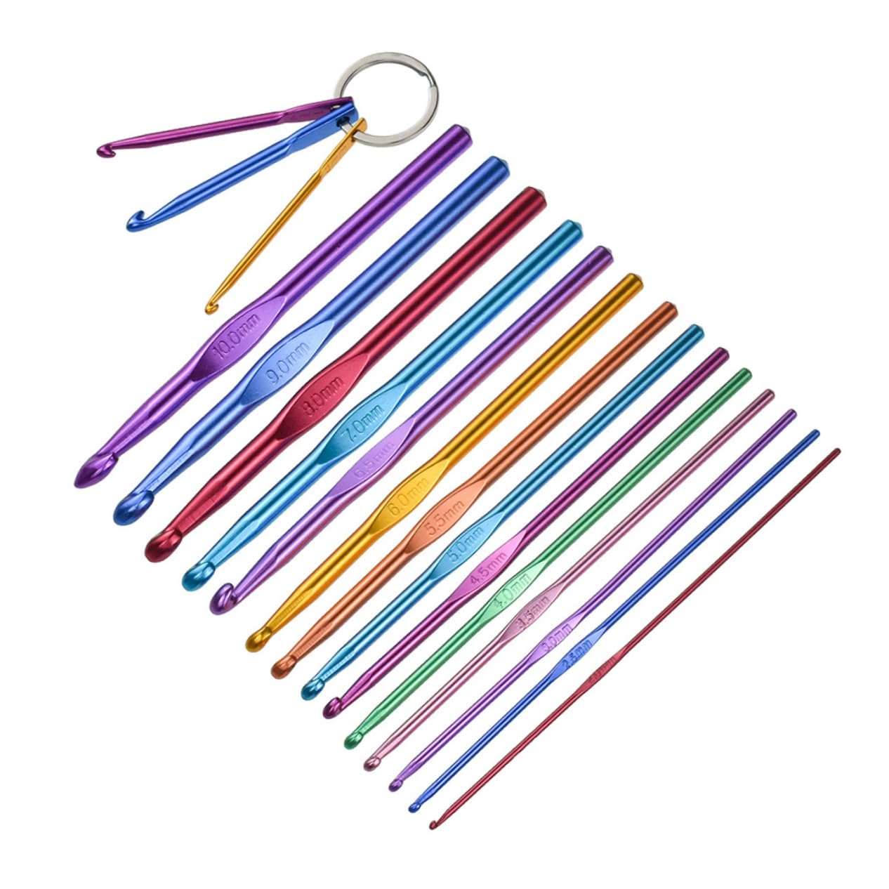 OSALADI 17Pcs Crochet Hooks Kit with Embroidery Needles for Knitting Weaving for Handmade Crafts Includes Various for Sweaters Scarves Blankets