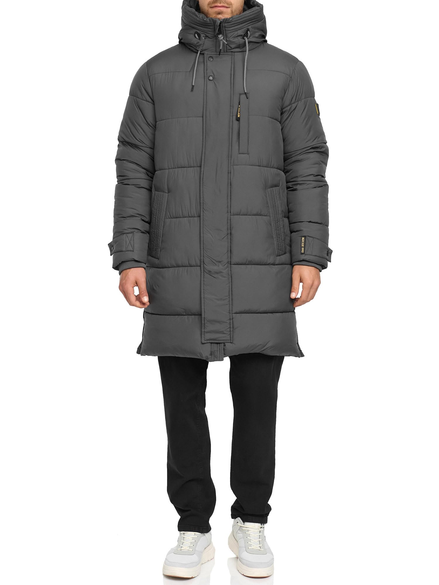 Indicode Chaqueta larga de invierno INStuds para hombre con capucha | Abrigo Parka forrada para hombre