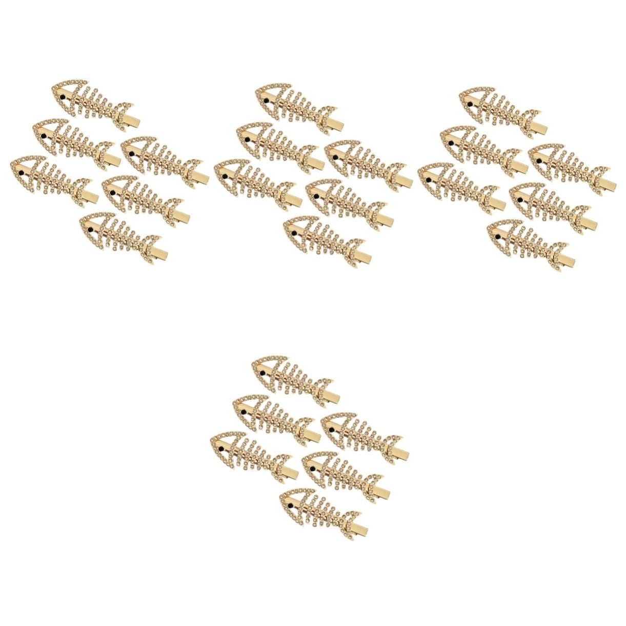Healeved 24pezzi Fermagli Per Forma Di Pesce Con Strass Da Eleganti Clip Per Donne Accessori Per Acconciature Festive e Quotidiane Adatti Tutti Tipi Di
