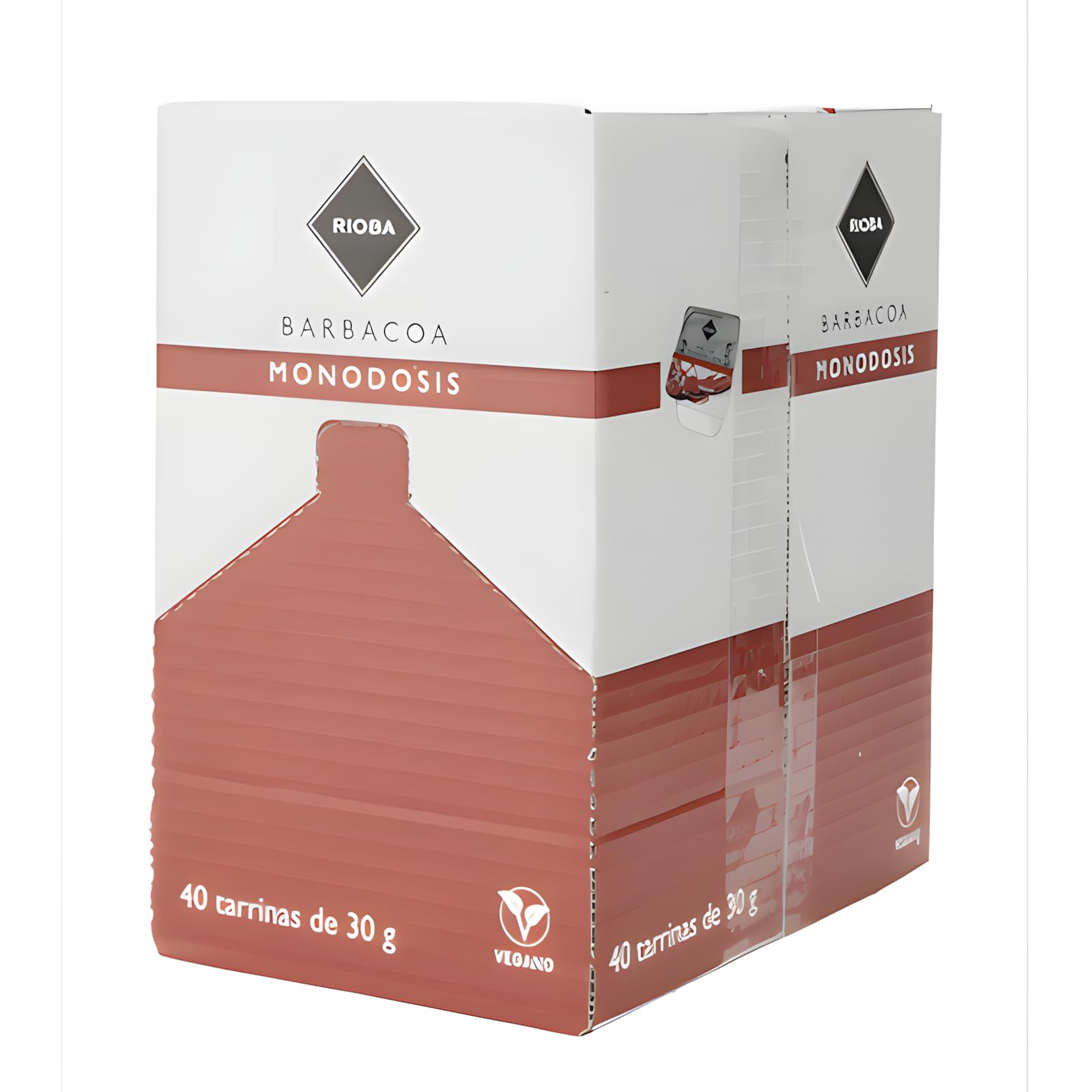 RIOBA Salsa Barbacoa Monodosis: Sabor Auténtico en Cada Tarrina. 30 g contiene 40 monodosis (total 1200 g) (3 CAJAS 40 TARRINAS X 30g.)