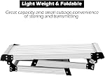 Giantex Work Platform Aluminum Step Ladder Drywall Safe CE Approved of Capacity 330 LBS Heavy Duty Portable Bench Folding Ladders Stool w/Non-Slip Mat (Silver)