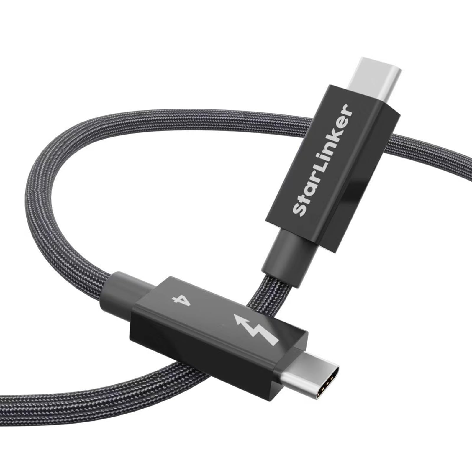 Cavo Thunderbolt 4 3m 240W Intrecciato, Ricarica PD, Trasferimento dati 40Gbps e 8K@60Hz 4K@144Hz, USB C per Thunderbolt 3, USB4, MacBook Pro, iPad Pro, Docking, eGPU, Monitor, SSD
