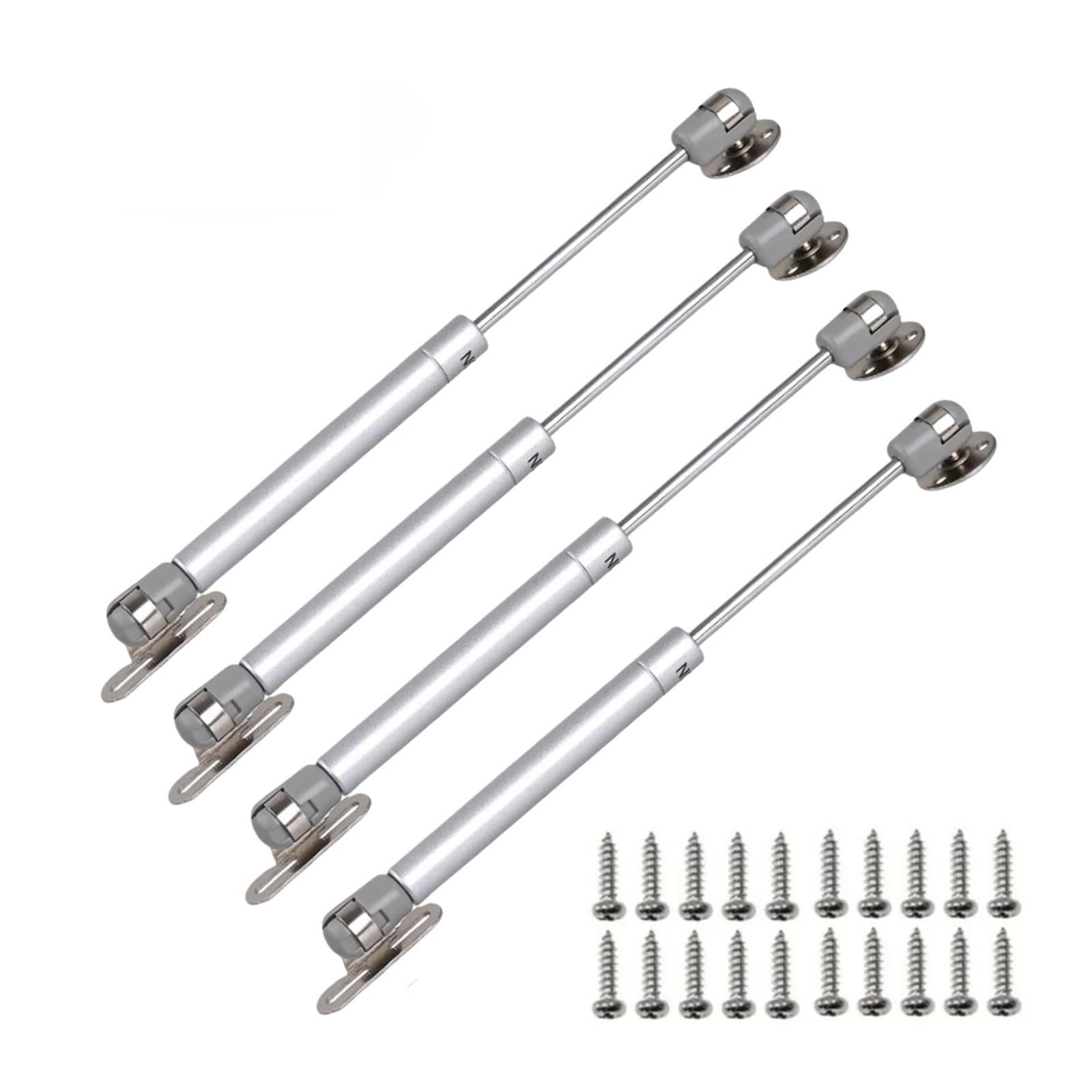6 8 10 12 Inch Gas Strut Hinge 100N 10KG Spring Stay Lift Support for Kitchen Cabinet Cupboard Door Lid(4Pcs Silver,6 Inch)