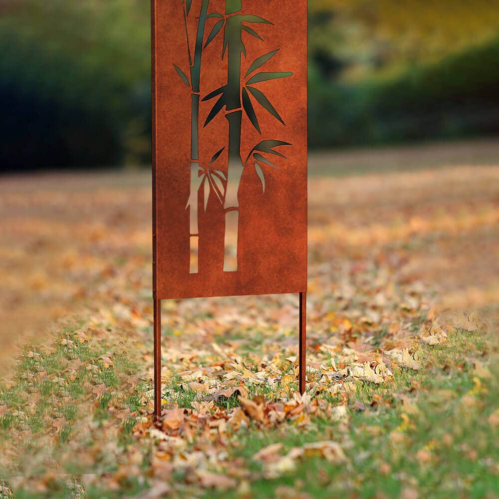 Home Deluxe - Rost Sichtschutz - Aurelia - 230 x 50 x 1,5 cm, wetterbeständig, edle Rostoptik I Gartenstecker Rostschild Sichtschutz Deko aus Rost